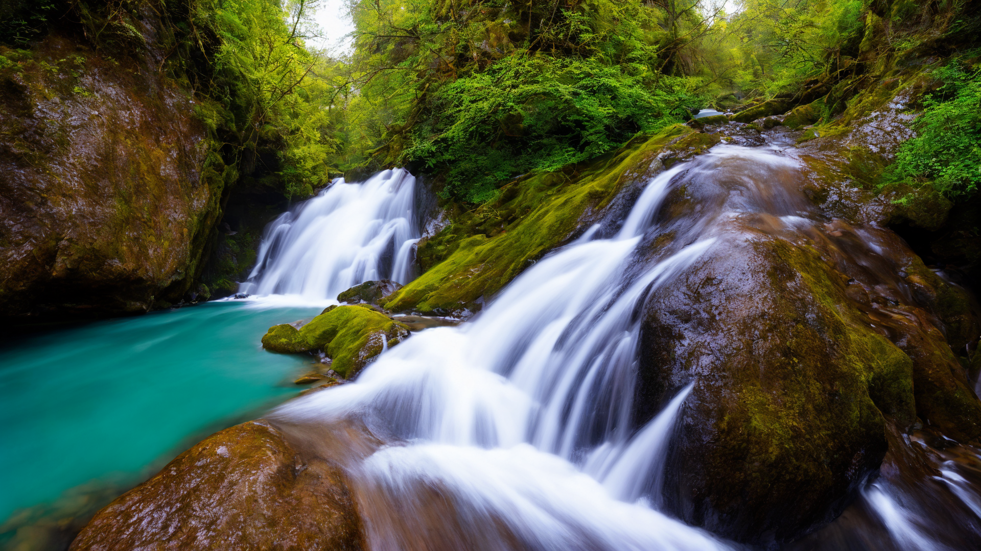 冬季美丽的山水风景图片