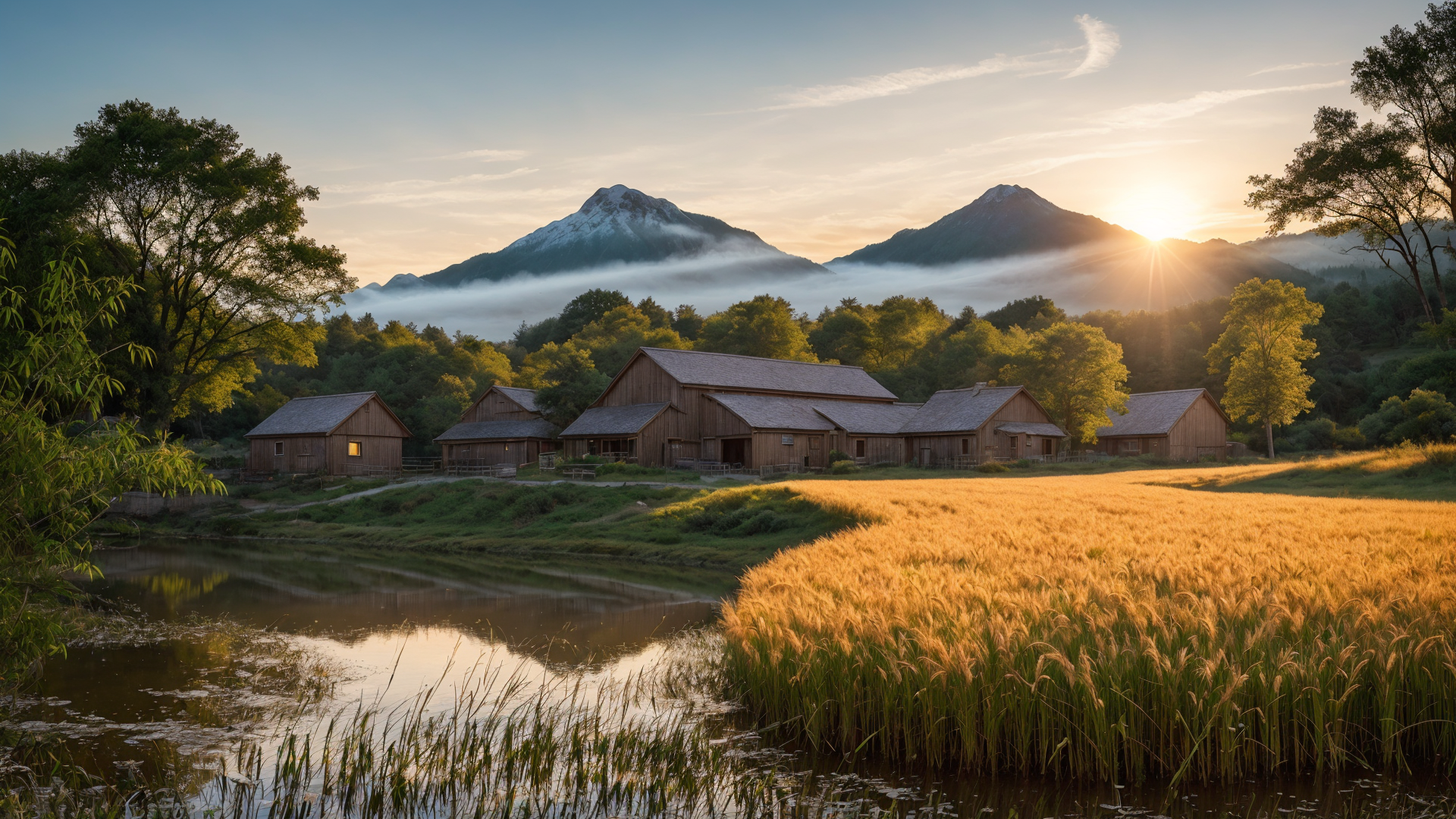 清晨好看的日出风景壁纸图片