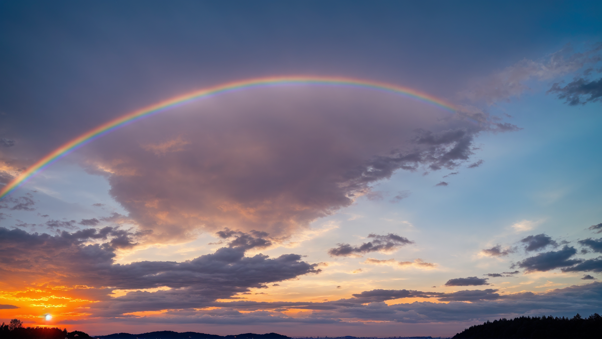 户外日落前的天空桌面风景壁纸图