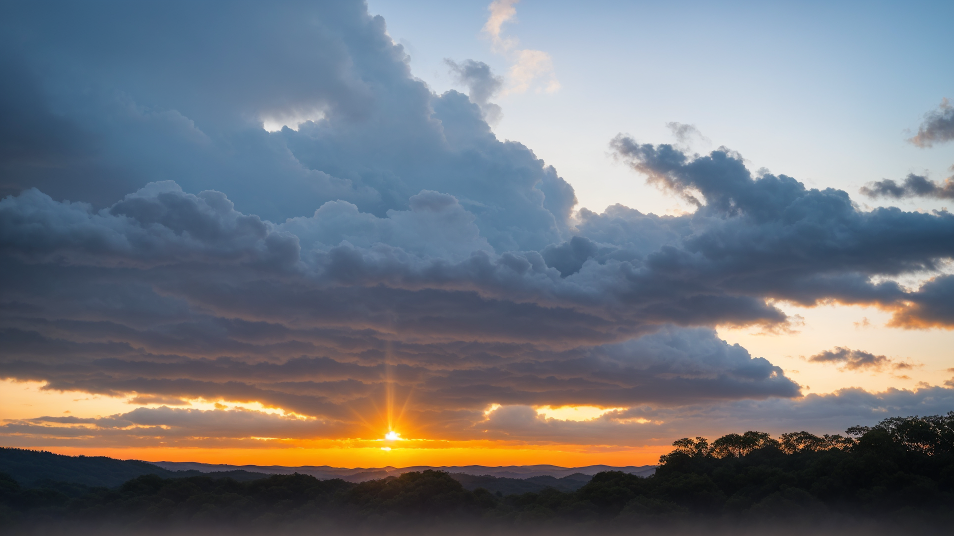 户外日落前的天空桌面风景壁纸图