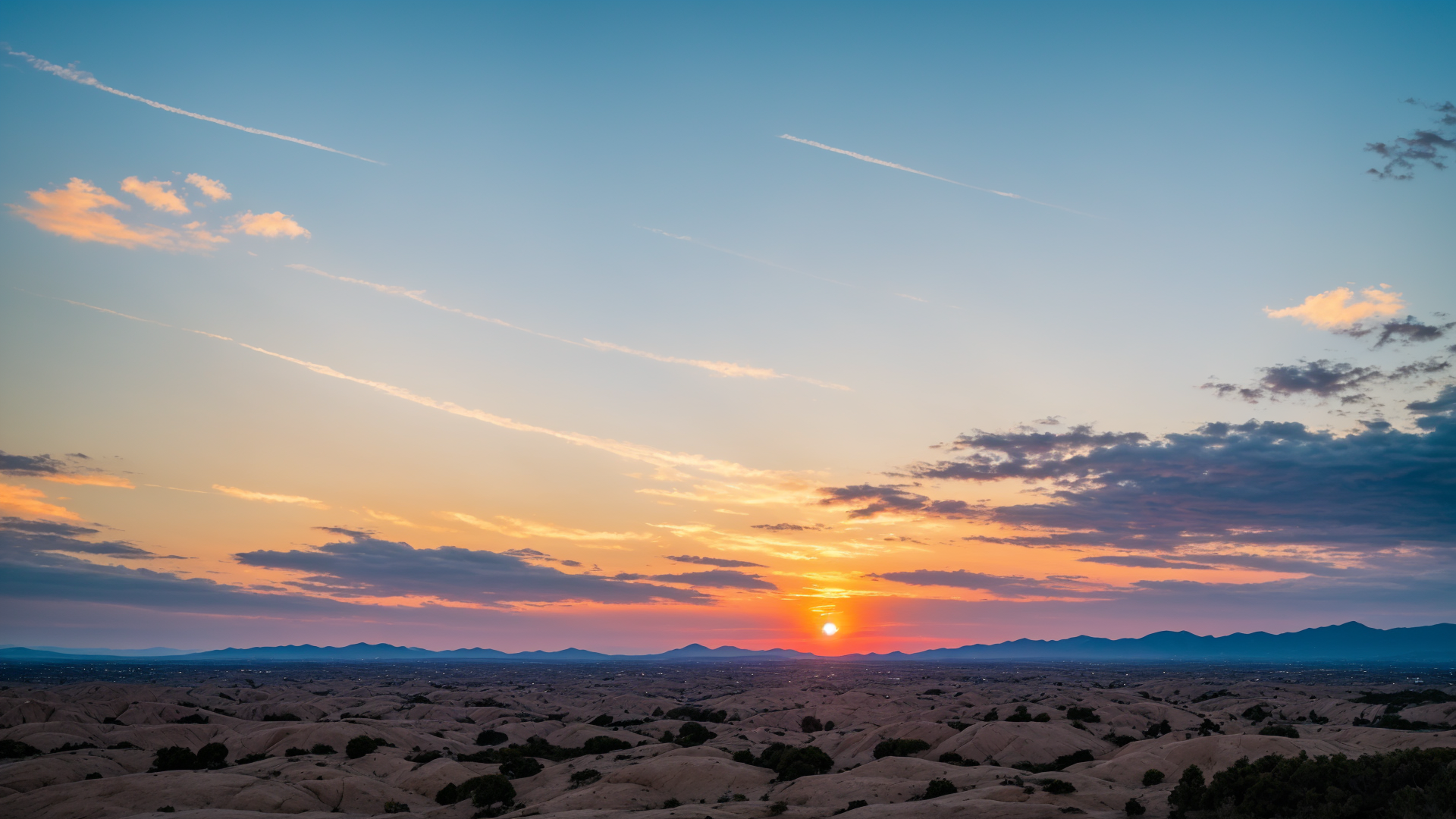 户外日落前的天空桌面风景壁纸图