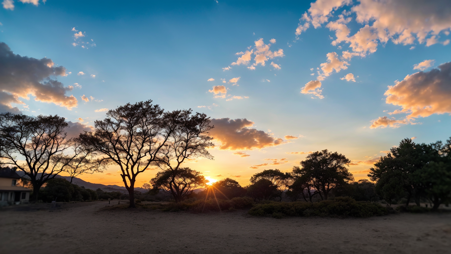 户外日落前的天空桌面风景壁纸图
