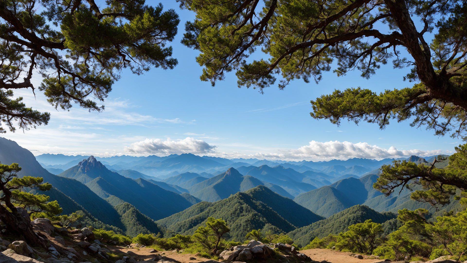 黄山夏天唯美云雾风景高清壁纸图片