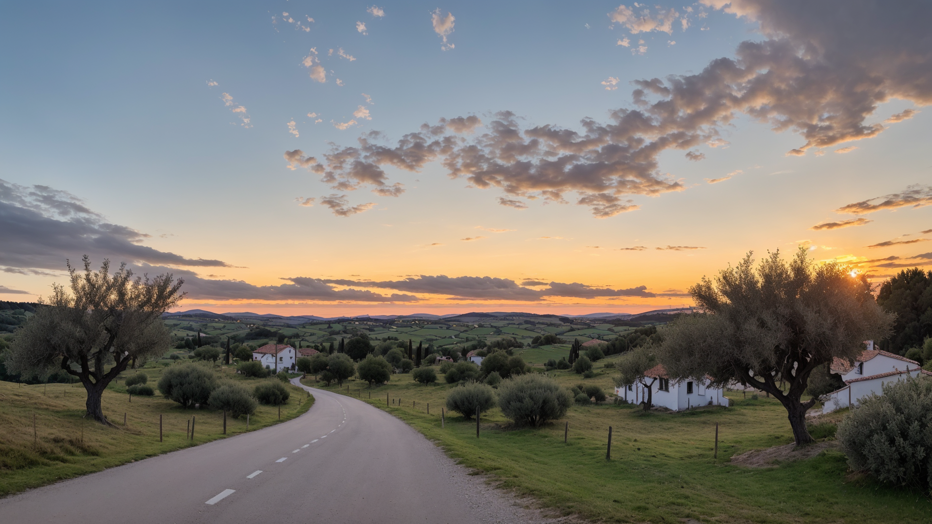 普利亚黄昏间的风景如同仙境高清图片