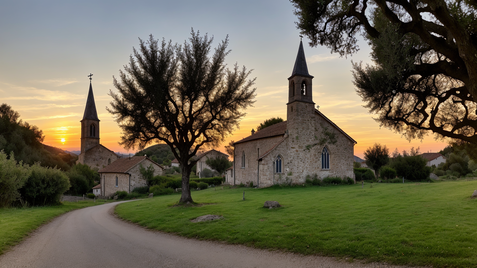 日落下的普利亚黄昏晚霞美不胜收图片