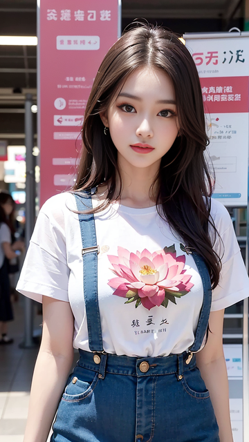 美女一展<strong>性感</strong>身材,背带裙搭配清纯短袖T恤大胆呈现完美身材高清手机壁纸