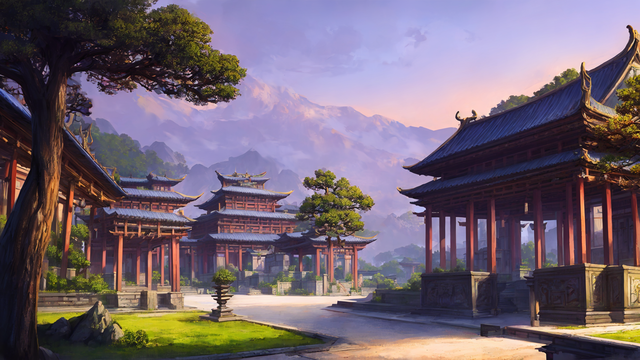 山中古风宫殿府院<strong>动漫</strong>风景图赏析