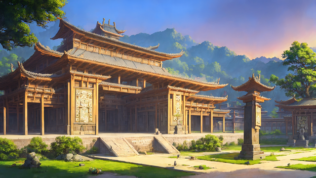 高清古风宫殿建筑<strong>动漫</strong>意境风景图片